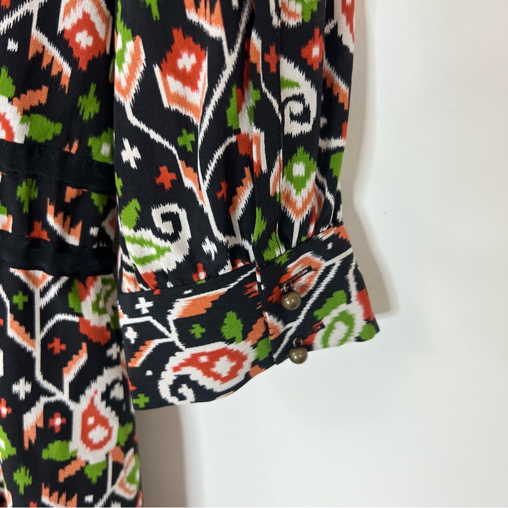 Veronica Beard Tie Front Silk Venice Mini Shirt Dress Size 6 - Picture 13 of 16